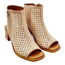 SANDALIAS MUJER ABOTINAS AL TOBILLO CON CREMALLERA BEIG BEIGE