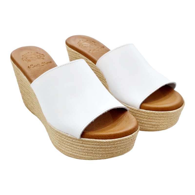 WHITE PLATFORM CLOG SANDAL