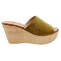 KHAKI PLATFORM CLOG SANDAL