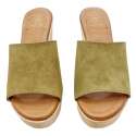 KHAKI PLATFORM CLOG SANDAL