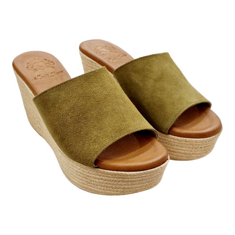 KHAKI PLATFORM CLOG SANDAL