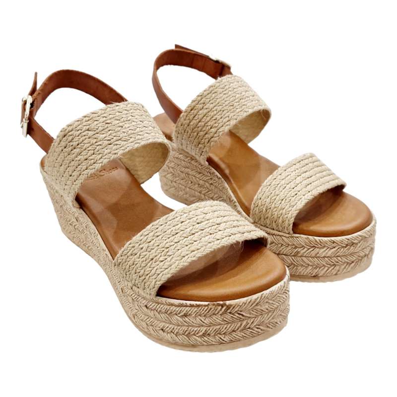 PLATFORM WEDGE SANDAL 2 STRAPS JUTE