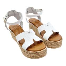 WOMEN'S WEDGE SANDAL WITH TIED ANKLE PLATFORM