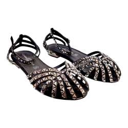 WOMEN'S BLACK CRYSTAL CRYSTAL CRABBET SANDAL