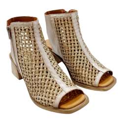 WOMEN'S SANDALS ANKLE BOOTS WITH PLATINUM ZIPPER