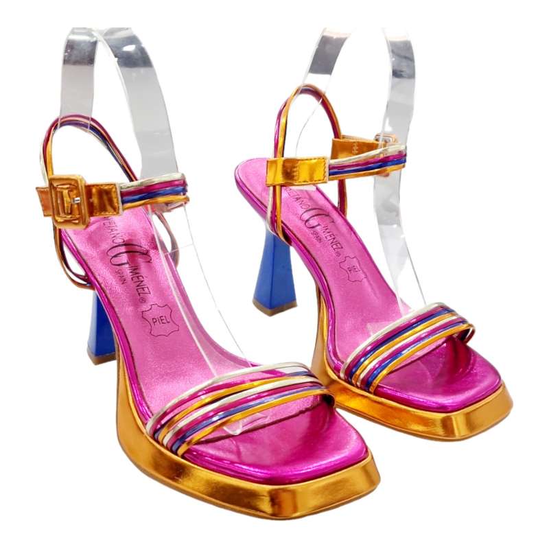 CAYETANO GIMÉNEZ MULTICOLOR HEELED SANDAL