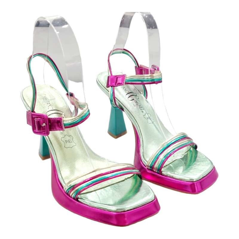 CAYETANO GIMÉNEZ MULTICOLOR HEELED SANDAL