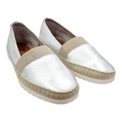 ZAPATO ESPADRILLES MUJER  PIEL plata