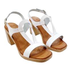 WOMEN'S SANDALS WITH WHITE INSTEP TEAR HEEL