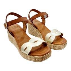 GOLD BRAIDED SHOE WEDGE SANDAL