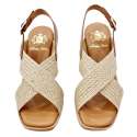 CROSSED JUTE LOW HEEL SANDALS WITH HEEL