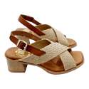 CROSSED JUTE LOW HEEL SANDALS WITH HEEL