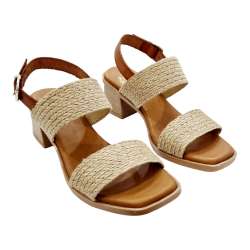 WOMEN'S HEELED SANDAL WITH 2 YUTA STRIPS WITH HEEL