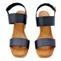 SANDALIAS TACON DOBLE PALA Y TALON MUJER NEGRO