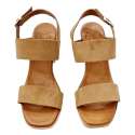 SANDALIAS TACON DOBLE PALA Y TALON MUJER CUERO