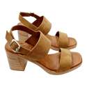 SANDALIAS TACON DOBLE PALA Y TALON MUJER CUERO