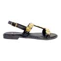 SANDALIAS MUJER TIPO GRIEGA ADORNO MONEDAS H NEGRO