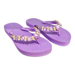 SLAVE FLIP-FLOP WITH STONE DECORATION WOMAN PURPLE