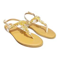 WOMEN'S FLAT STONE SLAVE SANDALS