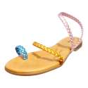 SANDALIAS MUJER TRENZADA MULTICOLOR ROSA