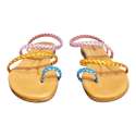 SANDALIAS MUJER TRENZADA MULTICOLOR ROSA