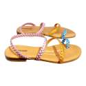 SANDALIAS MUJER TRENZADA MULTICOLOR ROSA