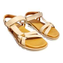 CALIFORNIA WOMEN'S BEIG LEATHER SANDALS