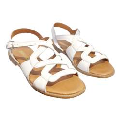 WOMEN'S SANDALS WITH WHITE INTERLACTED STRIPS