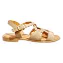 SANDALIAS MUJER TIRAS ENTRELAZADAS SERRAJE BEIG BEIGE