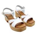 SANDALIAS MUJER PALA CRUZADA ATADA BLANCO BLANCO