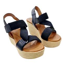 WOMEN'S WEDGE SANDALS WITH CROSS STRAP WITH ELASTIC