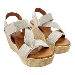 WOMEN'S WEDGE SANDALS WITH CROSS STRAP WITH ELASTIC