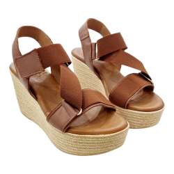 WOMEN'S WEDGE SANDALS WITH CROSS STRAP WITH ELASTIC