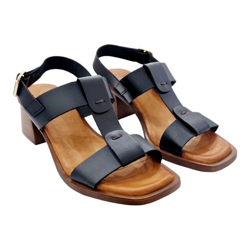 SANDALIAS MUJER PALA H CON TALONERA NEGRO NEGRO