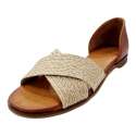 SANDALIAS MUJER PALA CRUZADA CUERDA CON TALÓN NATURAL