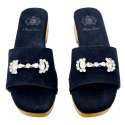 SANDALIAS MUJER ZUECO ADORNO BROCHE NEGRO NEGRO