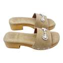 SANDALIAS MUJER ZUECO ADORNO BROCHE BEIGE BEIGE