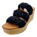 SANDALIAS MUJER CUNA TIRAS DE GANCHILLO NEGRO NEGRO