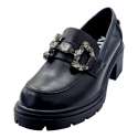 ZAPATO MOCASIN TACÓN ADORNO EMPEINE NEGRO XTI MUJER NEGRO