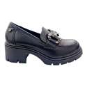 ZAPATO MOCASIN TACÓN ADORNO EMPEINE NEGRO XTI MUJER NEGRO