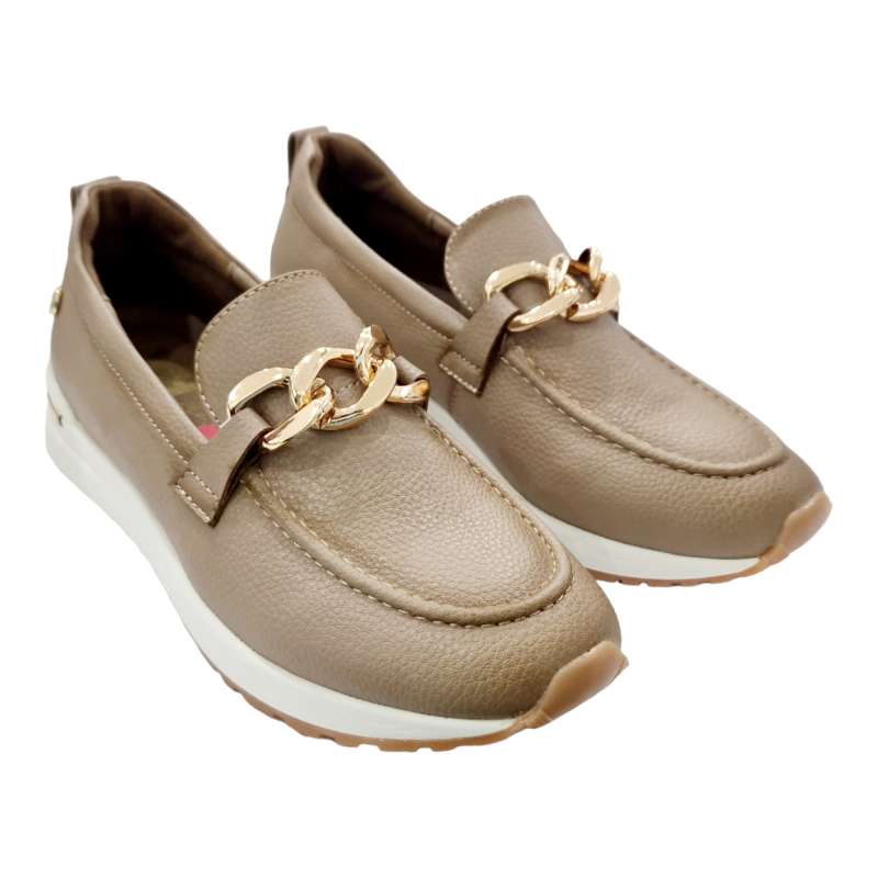 MOCCASIN WITH CHAIN DECORATION XTI BEIGE WOMEN