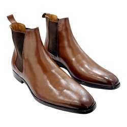 MEN'S LEATHER CHELSEA BOOT WITH LEATHER SOLE