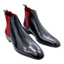 MEN'S LEATHER CHELSEA BOOT WITH LEATHER SOLE