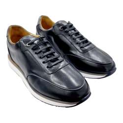 MEN'S BLACK LEATHER DRESS SNEAKERS