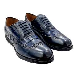 MEN'S OXFORD DRESS SHOES NAVY COCONUT EFFECT