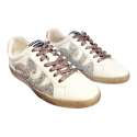 ZAPATILLAS MUNICH MUJER SUELA CASCO CORDONES BRILLO BLANCO