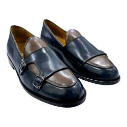 MEN'S DRESS SHOES WITH TWO BUCKLES NAVY