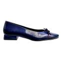 SABRINA WOMEN PATENT LEATHER WITH SQUARE TOE BOW NAVY