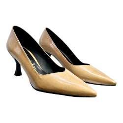 WOMEN'S CLASSIC BROWN LOW HEEL SALON SHOES