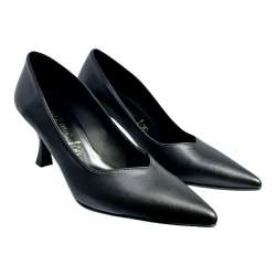 WOMEN'S CLASSIC LOW HEEL SALON SHOES BLACK